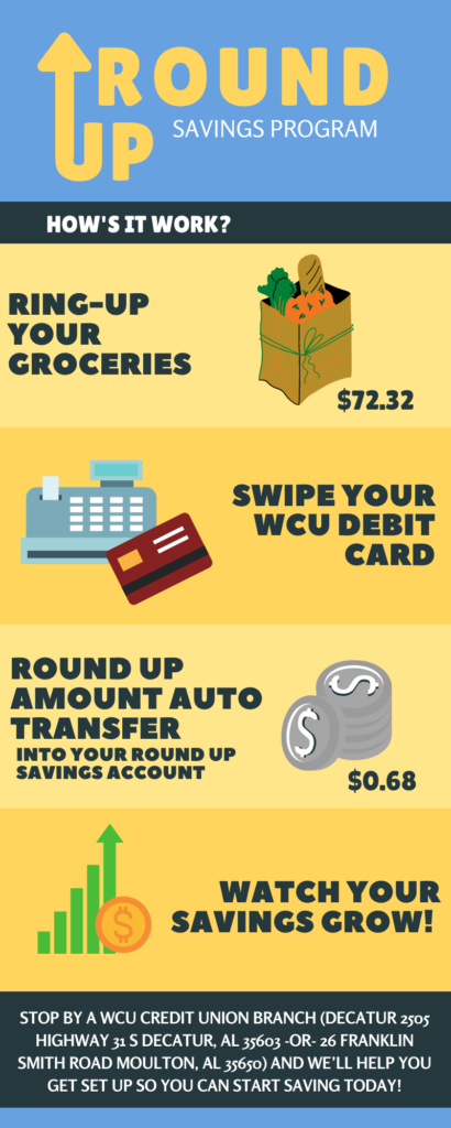 Round up savings program